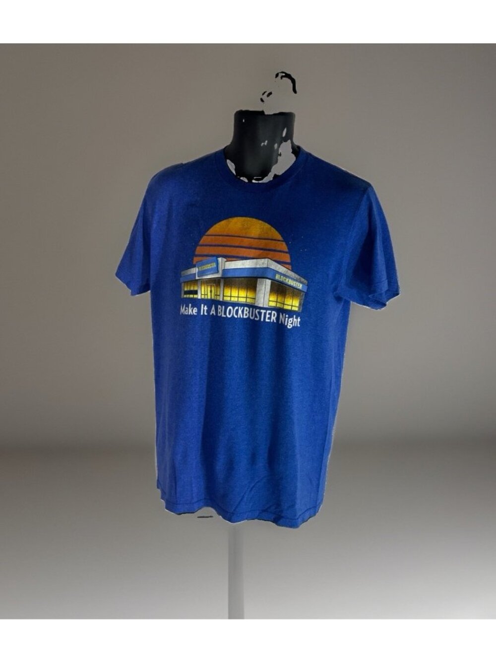 Men’s size M Blue T-Shirt Make It A Blockbuster Night Short Sleeve Graphic Tee